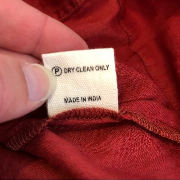Mare di latte red pleated peasant top size 3 or Large - Picture 10 of 16